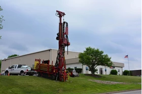 Terra Testing's CompactRotoSonic drilling rig at their headquarters