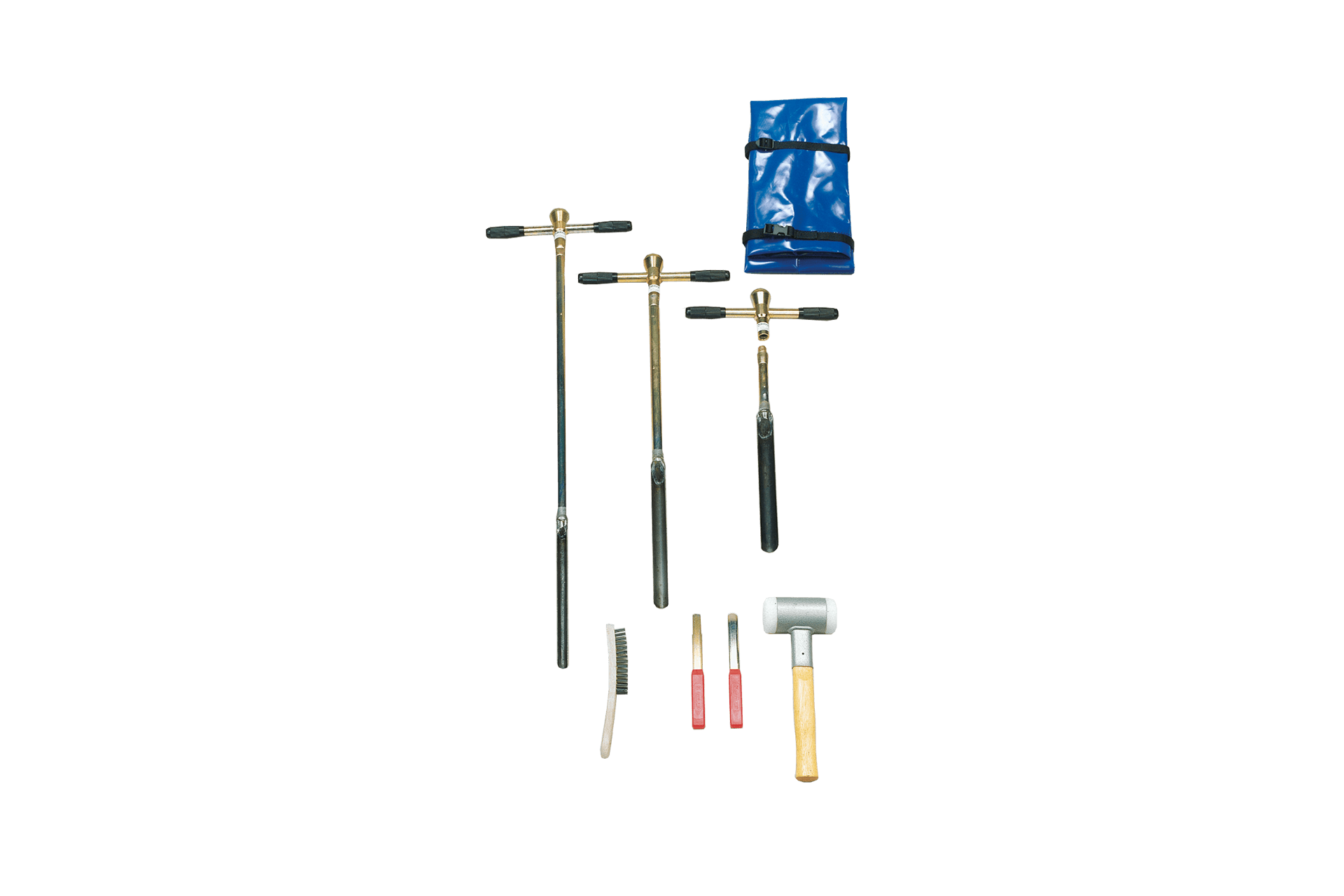 Gouge auger set for stepwise sampling