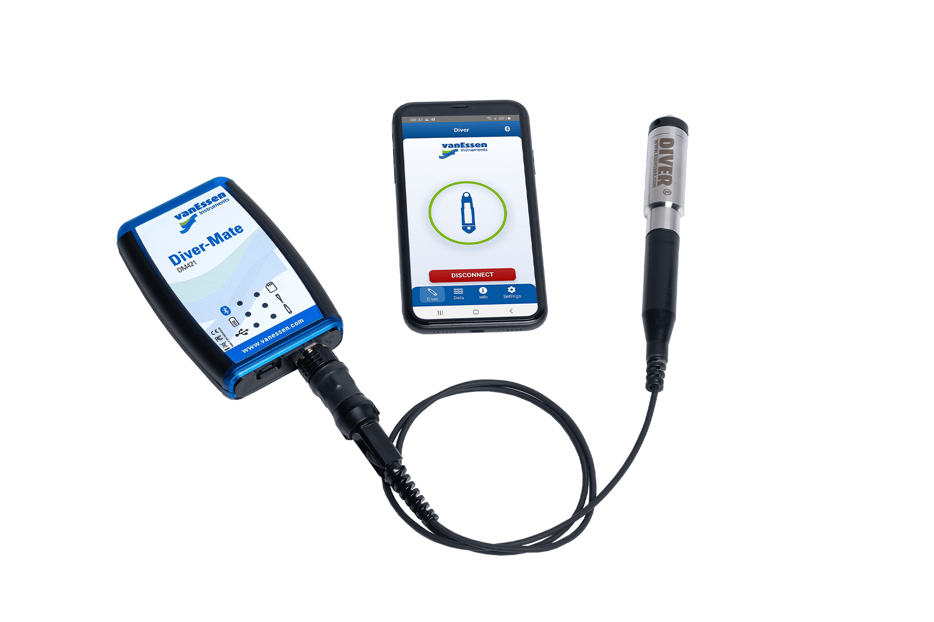 Diver Mate With Diver And Smartphone