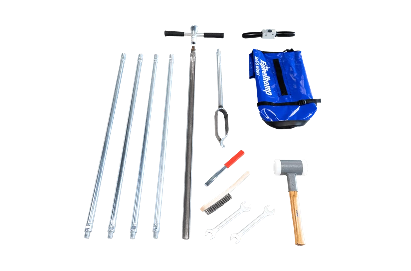 Two Piece Gouge Auger Set with Conical Screw connection, for Hard Soils