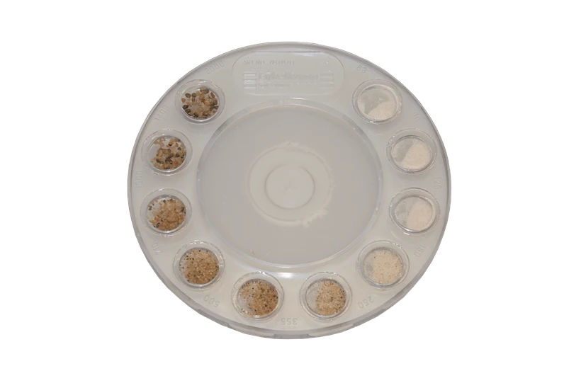 Sand ruler with selected samples | Royal Eijkelkamp