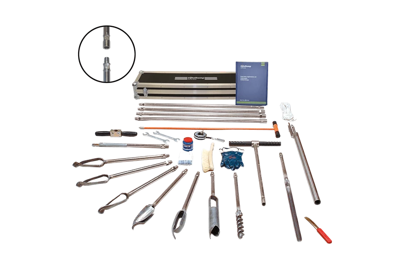 Edelman hand auger set, conical screw connection