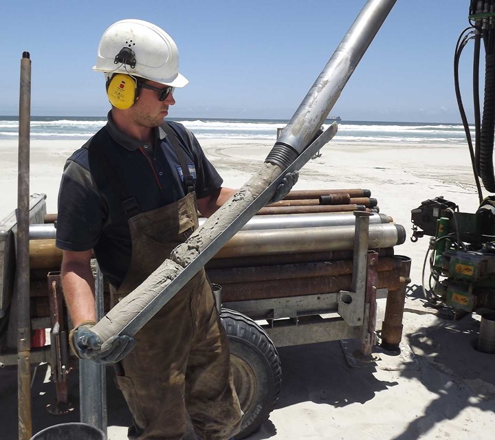 Sonic drilling on the beach