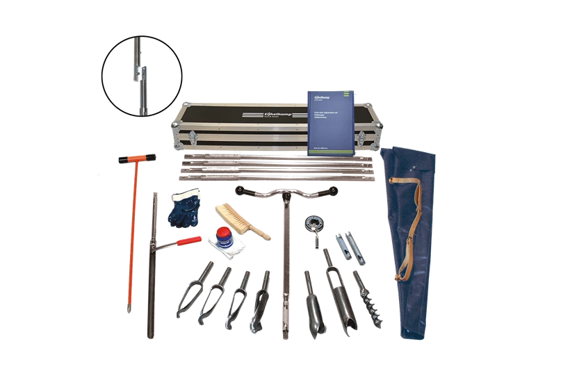 Ergonomic Edelman hand auger set with bayonet connection
