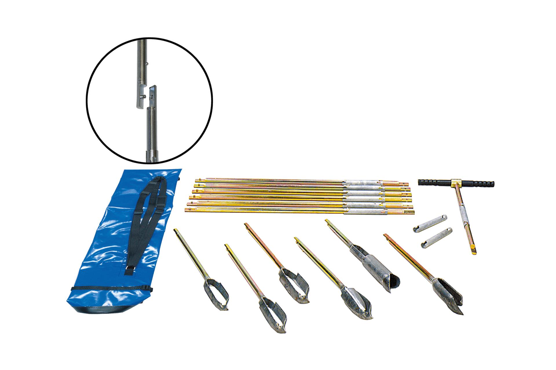 Hand auger set - bayonet connection, compact